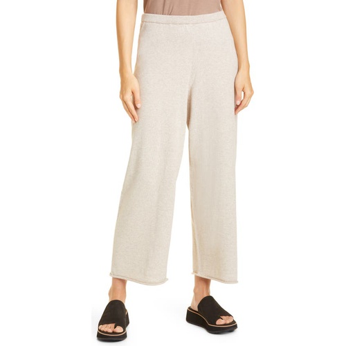 Eileen Fisher Organic Cotton Wide Leg Ankle Pants_MAPLE OAT