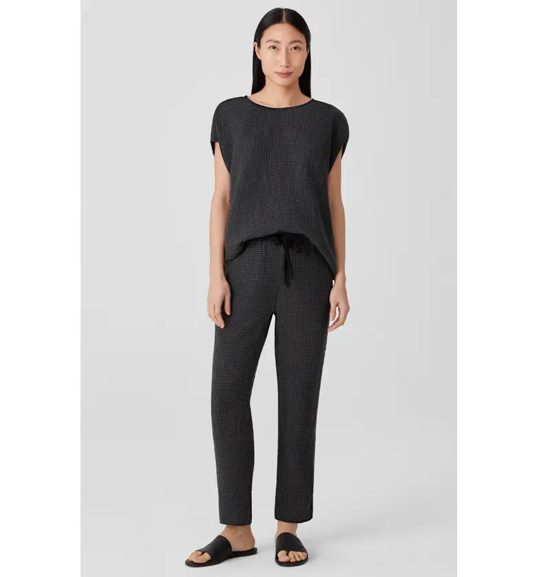  Eileen Fisher Organic Linen Tapered Ankle Pants_BLACK
