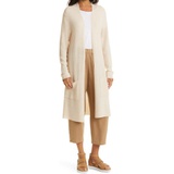 Eileen Fisher Open Front Long Cardigan_CASHEW