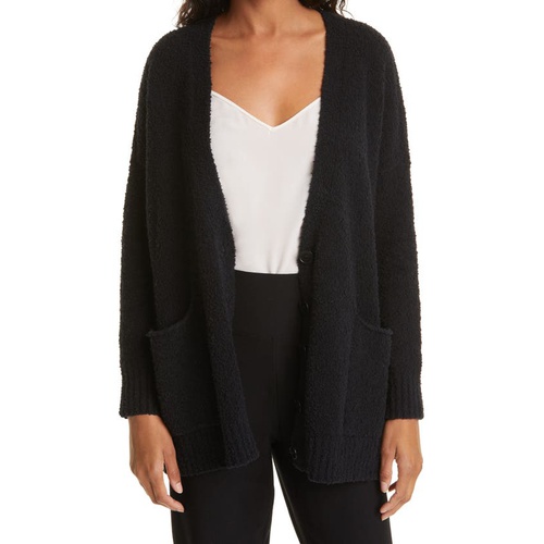  Eileen Fisher V-Neck Organic Cotton Blend Cardigan_BLACK