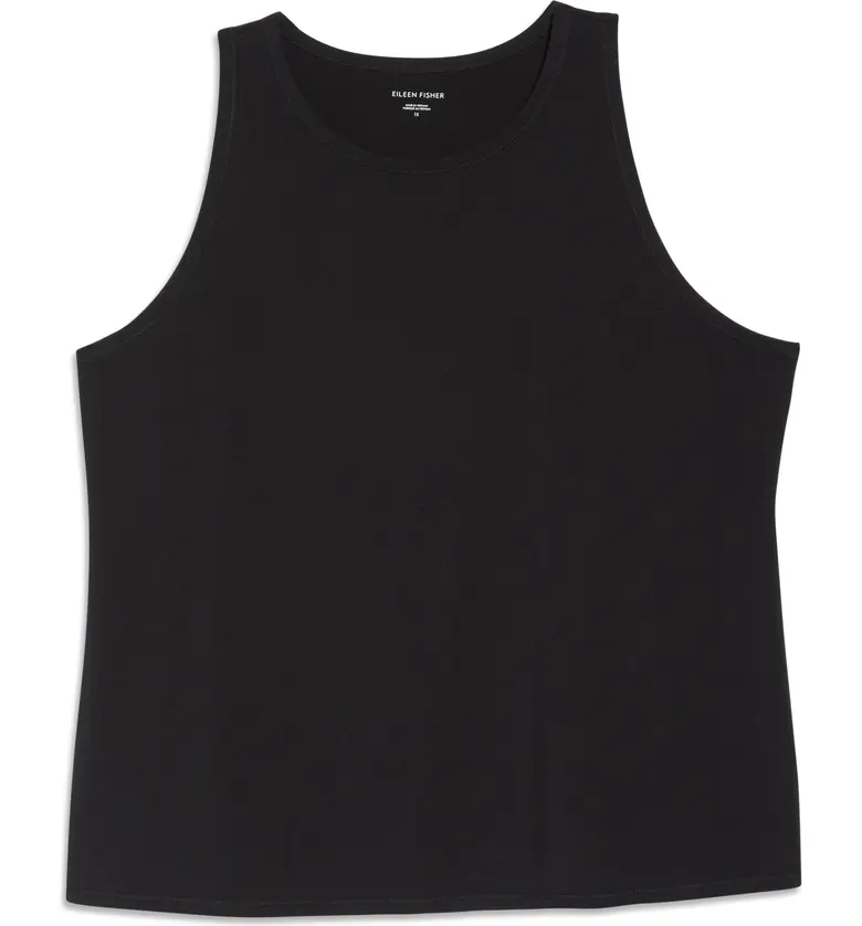  Eileen Fisher Slim Stretch Cotton Tank_BLACK