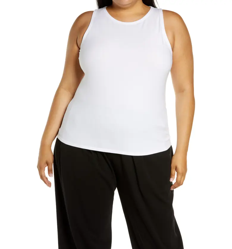 Eileen Fisher Slim Stretch Cotton Tank_WHITE