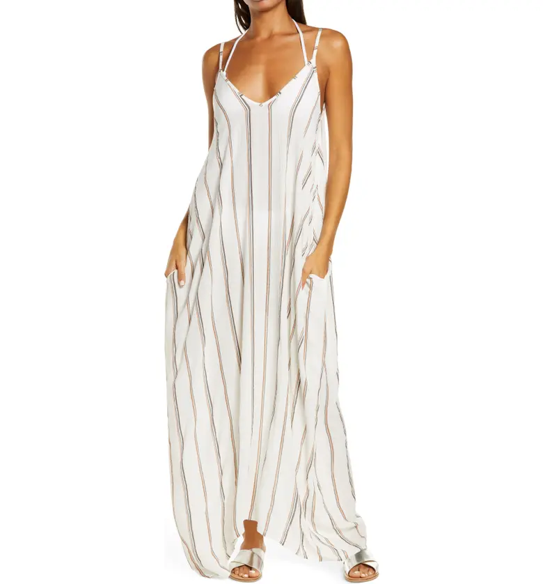 Elan Stripe Cover-Up Maxi Dress_WHITE STRIPE
