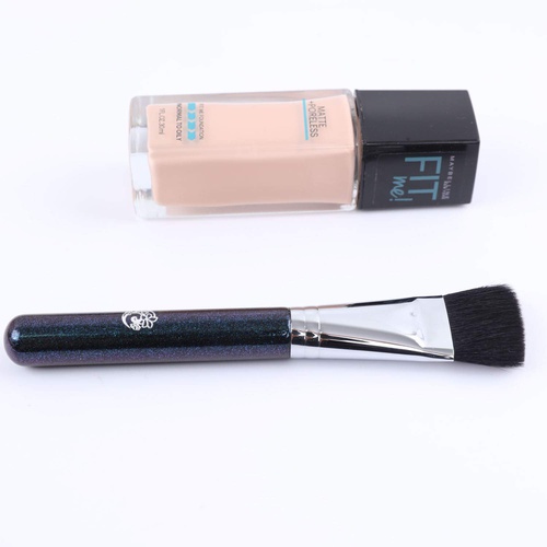  ENERGY Flat Top Foundation Brush Kabuki Brushes for Liquid Cream Minera Blending Face Makeup Tools(Natural Hair，Star Blue)