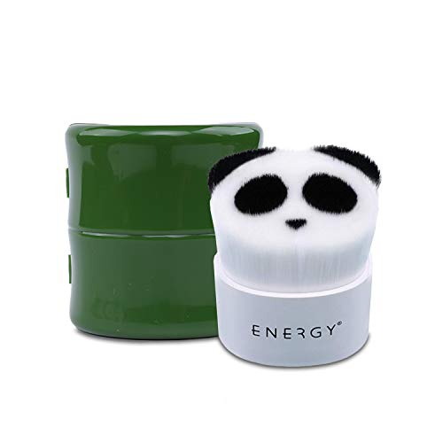  ENERGY Kabuki Foundation Brush Panda Flat Synthetic Makeup Brushes for Liquid BB Cream Powder Cosmetics Blending Buffing Beauty Tools with Travel Case Cute Gift for Girls