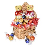 EVAS GIFT UNIVERSE Valentine’s Day Gift Basket  Chocolate Candy Gifts for Him and Her - Large Bears and Truffles  HEART SHAPED BASKET for Wife, Husband, Couples, Friends, Men and Women