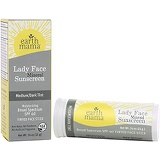 Lady Face Tinted Mineral Sunscreen Stick SPF 40 Medium/Dark Tint by Earth Mama