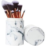 Easygogo 12pcs Makeup Brush Set Professional Face Cosmetic Brushes Kit Make up Tool with Cup Holder Case (White)