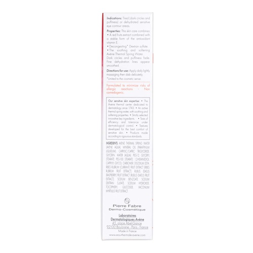  Eau Thermale Avene Refreshing Eye Contour Care, Red Fruit Extract, Antioxidant Protection 0.5 fl. oz.