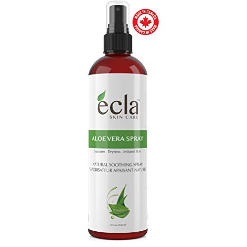  Ecla SKIN CARE Aloe Vera Spray Mist for Face Body and Hair - Made in Canada with Organic Real Juice (Not Powder) 8 Oz - 240ml Natural Formula Toner to Moisturize and Rebalance Skin and Relieve Su