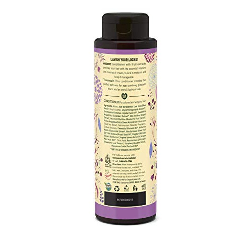  ecoLove - Organic Conditioner for Colored Treated Hair & Very Dry Hair with Blueberry Grape & Lavender Vegan Conditioner for Women & Men,17.6 oz.