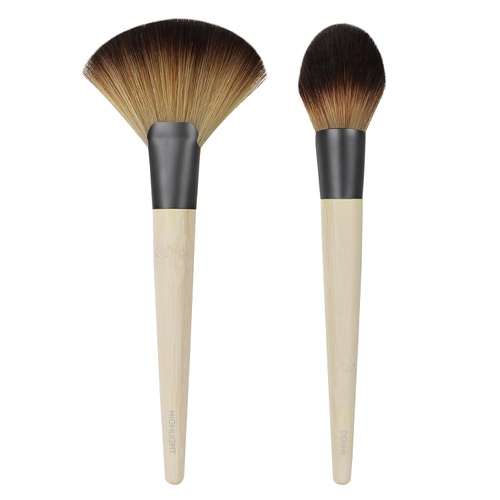  EcoTools Define & Highlight Duo, Makeup Brush Set for Powder, Bronzer, & Highlighter