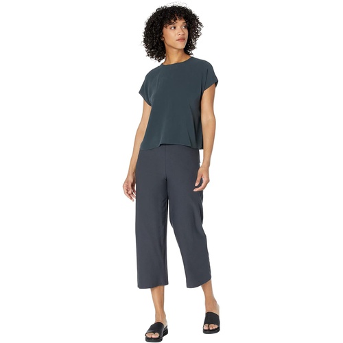  Eileen Fisher Straight Cropped Pants in Washable Stretch Crepe