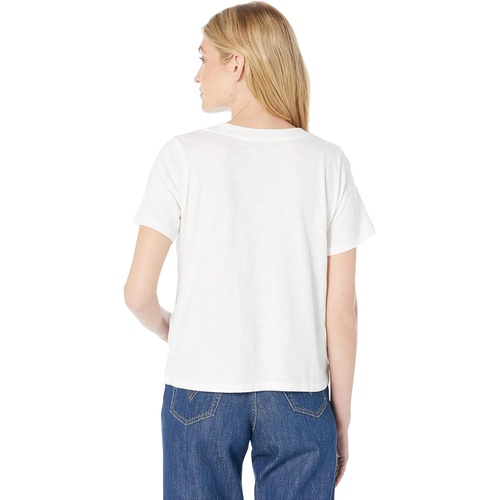  Eileen Fisher V-Neck Short Sleeve Tee in Slubby Organic Cotton Jersey