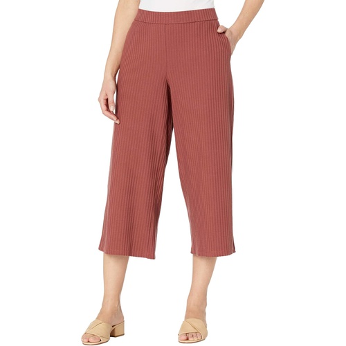  Eileen Fisher Textured Stretch Rib Wide Cropped Pants