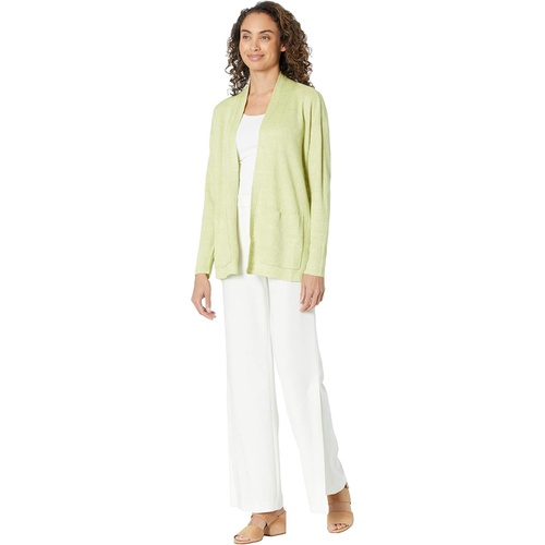  Eileen Fisher Organic Linen Delave High Collar Cardigan