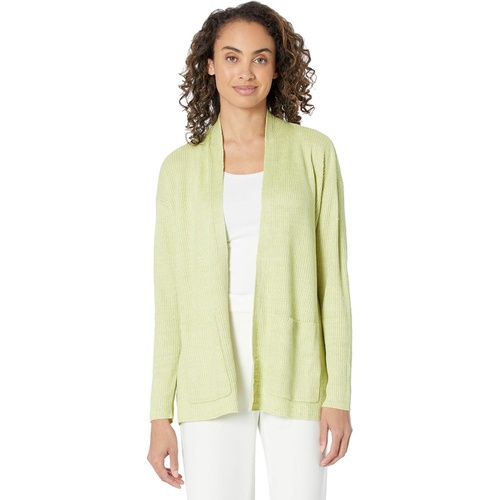  Eileen Fisher Organic Linen Delave High Collar Cardigan