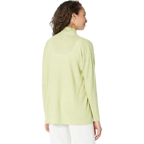  Eileen Fisher Organic Linen Delave High Collar Cardigan