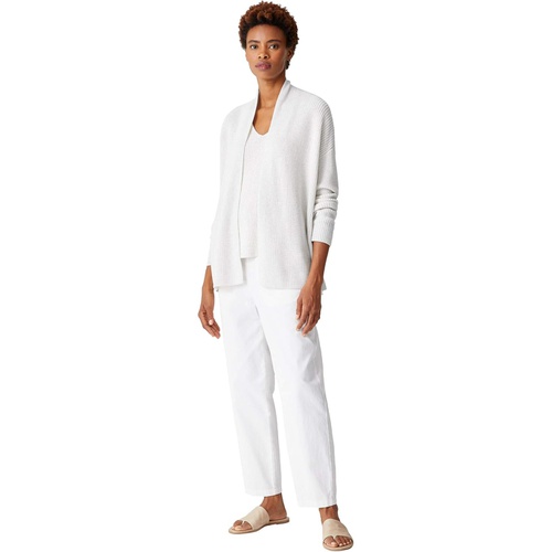  Eileen Fisher Peruvian Organic Cotton Tencel Boxy Short Cardigan