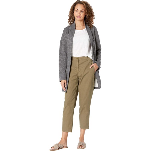  Eileen Fisher Double Layer Organic Cotton High Collar Jacket