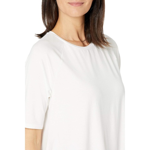  Eileen Fisher Fine Jersey Crew Neck Elbow Sleeve Top