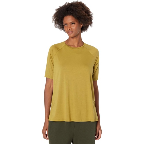  Eileen Fisher Fine Jersey Crew Neck Elbow Sleeve Top