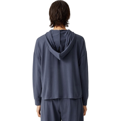  Eileen Fisher Boxy Organic Cotton Stretch Jersey Hoodie