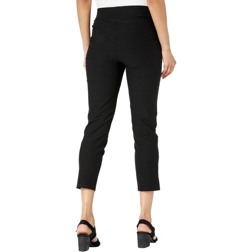  Eileen Fisher High-Waisted Slim Cropped Pants with Side Slits in Washable Stretch Crepe