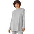 Eileen Fisher Mock Neck Box Top in Cozy Tencel Cotton Waffle