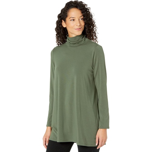  Eileen Fisher Scrunch Neck Tunic in Fine Stretch Jersey Knit