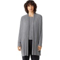 Eileen Fisher High Collar Cardigan in Peruvian Organic Cotton Tencel