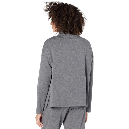  Eileen Fisher High Funnel Neck Box Sweatshirt in Tencel Organic Cotton Fleece