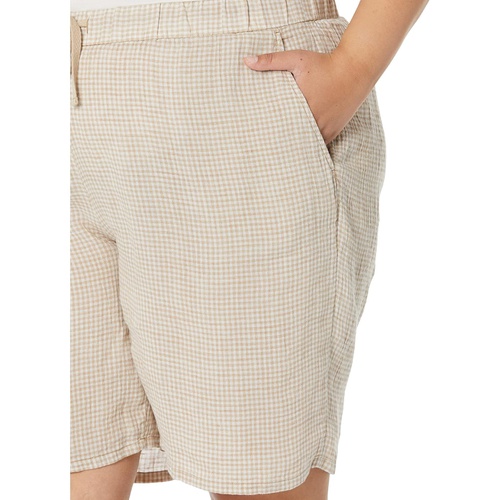  Eileen Fisher Midthigh Shorts with Drawstring in Puckered Organic Linen