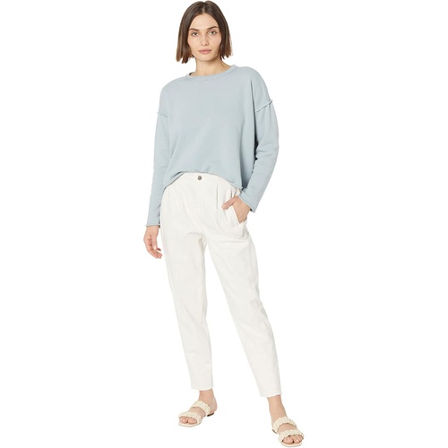  Eileen Fisher Petite Tapered Ankle Pants in Organic Cotton Stretch Denim in Undyed Natural