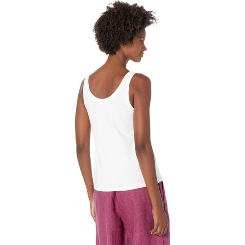  Eileen Fisher Scoop Neck Slim Tank in Organic Cotton Stretch Jersey