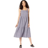 Eileen Fisher Tiered Strap Full-Length Dress in Washed Organic Linen Delave
