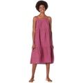 Eileen Fisher Petite Tiered Strap Full-Length Dress in Washed Organic Linen Delave