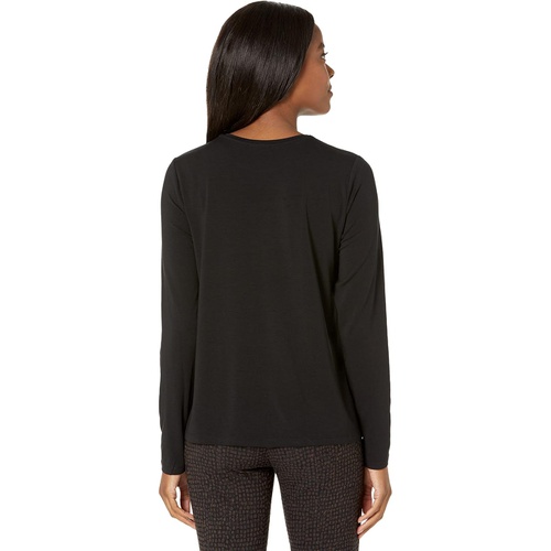  Eileen Fisher Crew Neck Top Fine Stretch Jersey Knit