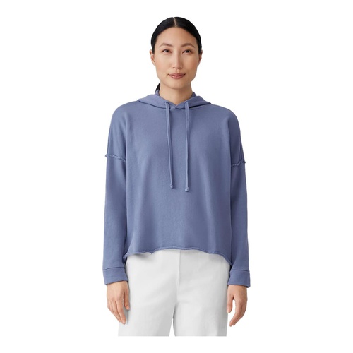  Eileen Fisher Cropped Hoodie in Organic Cotton French Terry