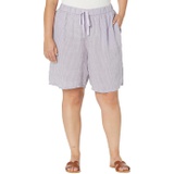 Eileen Fisher Midthigh Shorts with Drawstring in Puckered Organic Linen