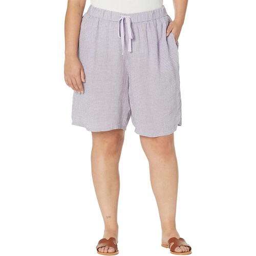  Eileen Fisher Midthigh Shorts with Drawstring in Puckered Organic Linen