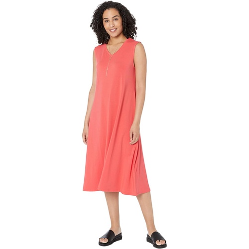  Eileen Fisher V-Neck Calf Length Dress