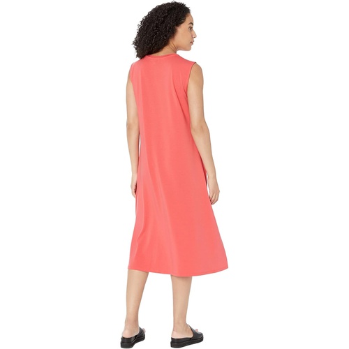  Eileen Fisher V-Neck Calf Length Dress