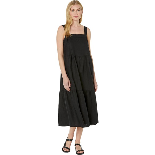  Eileen Fisher Tiered Strap Full-Length Dress in Organic Linen