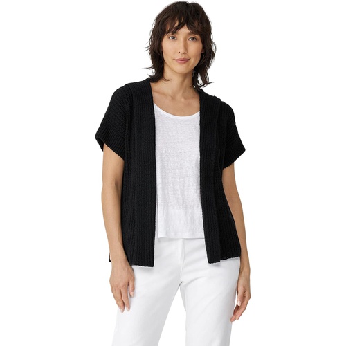  Eileen Fisher Hooded Short Sleeve Cardigan