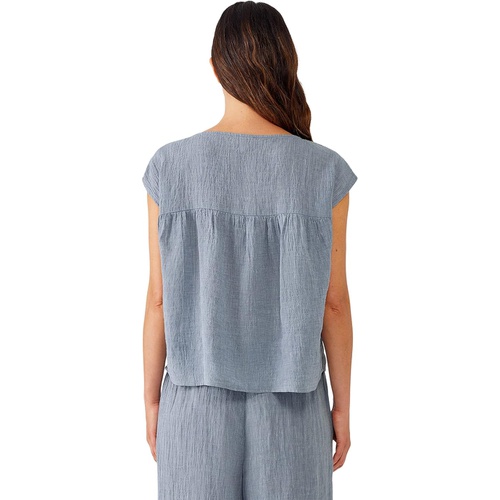  Eileen Fisher Gathered Boxy Top