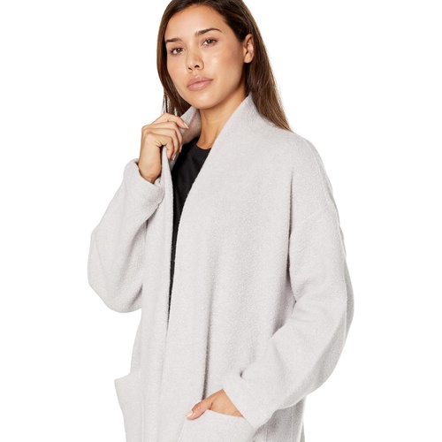  Eileen Fisher High Collar Cozy Boucle Wool Knit Coat
