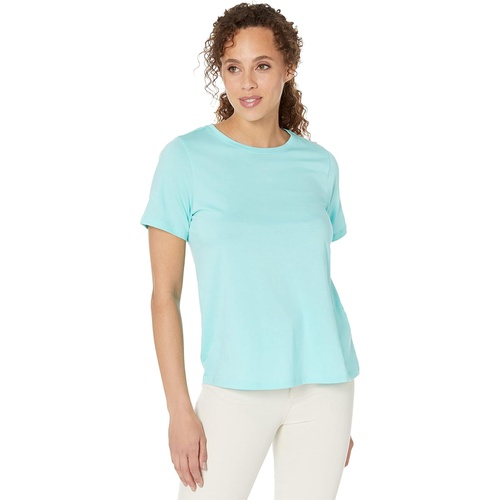  Eileen Fisher Round Neck Short Sleeve Tee in Organic Pima Cotton Jersey