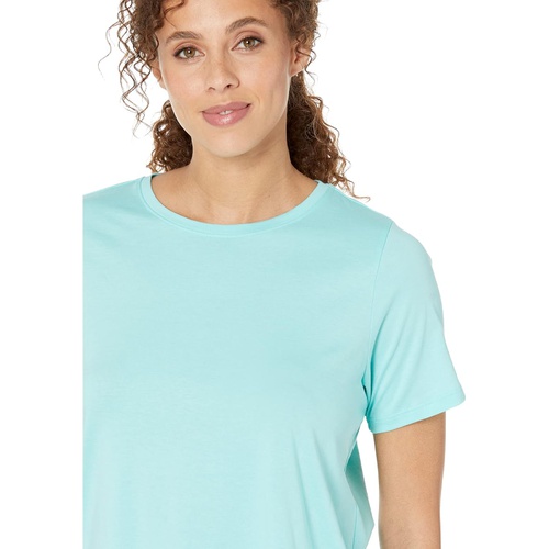  Eileen Fisher Round Neck Short Sleeve Tee in Organic Pima Cotton Jersey