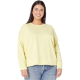 Eileen Fisher Crew Neck Top with High-Low Hem in Organic Pima Cotton Stretch Jersey